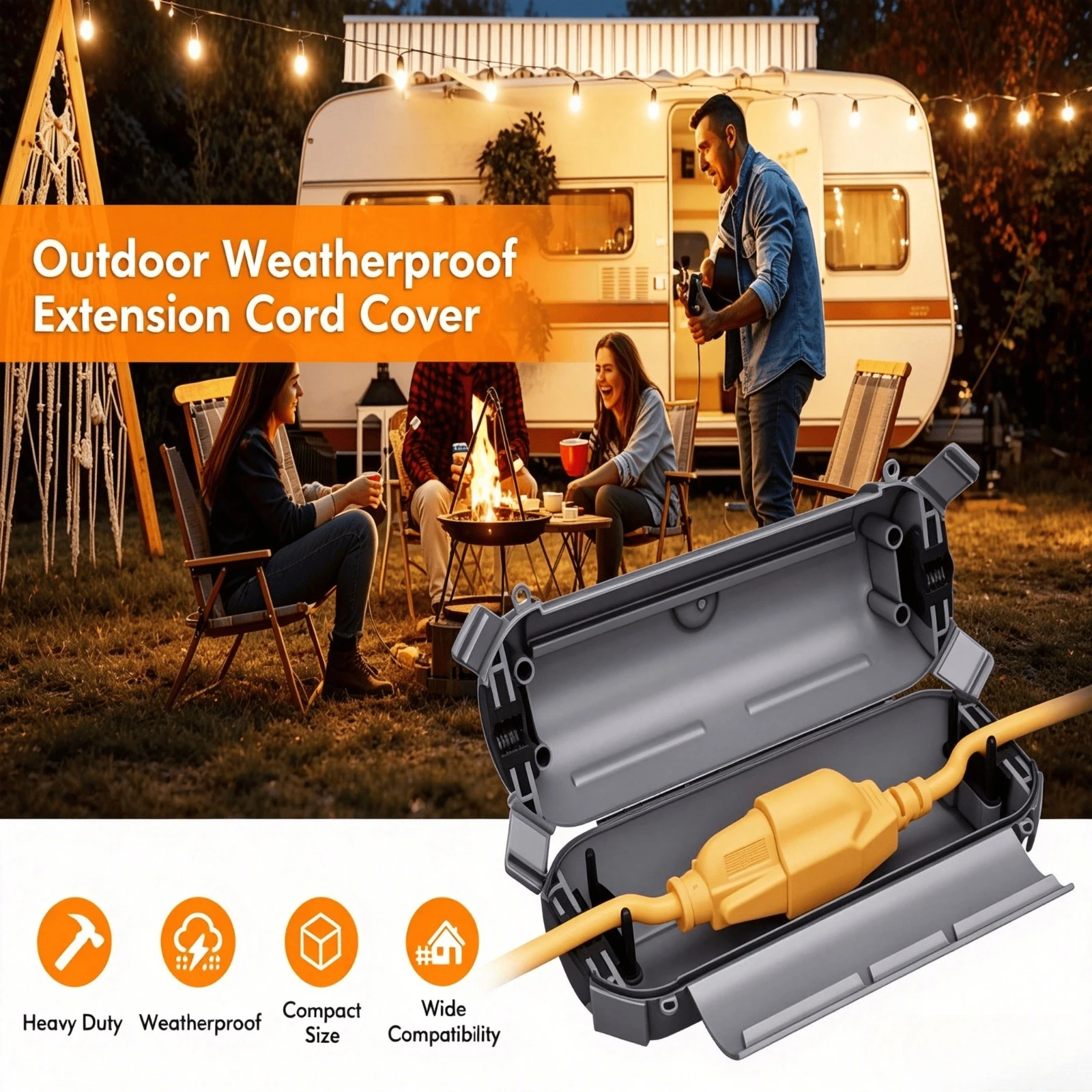2pcs Mini Outdoor Extension Cord Cover IP44 Waterproof Box Ideal to Protect Outdoor Plugs, Electrical Connections, Holiday Decor
2pcs Mini Outdoor Extension Cord Cover IP44 Waterproof Box Ideal to Protect Outdoor Plugs, Electrical Connections, Holiday Decor