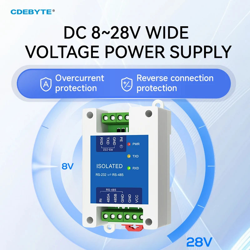 RS232 to RS485 Industrial Grade Converter High Speed Bi-Directional Transmission DC8-28V CDEBYTE
RS232 to RS485 Industrial Grade Converter High Speed Bi-Directional Transmission DC8-28V CDEBYTE
