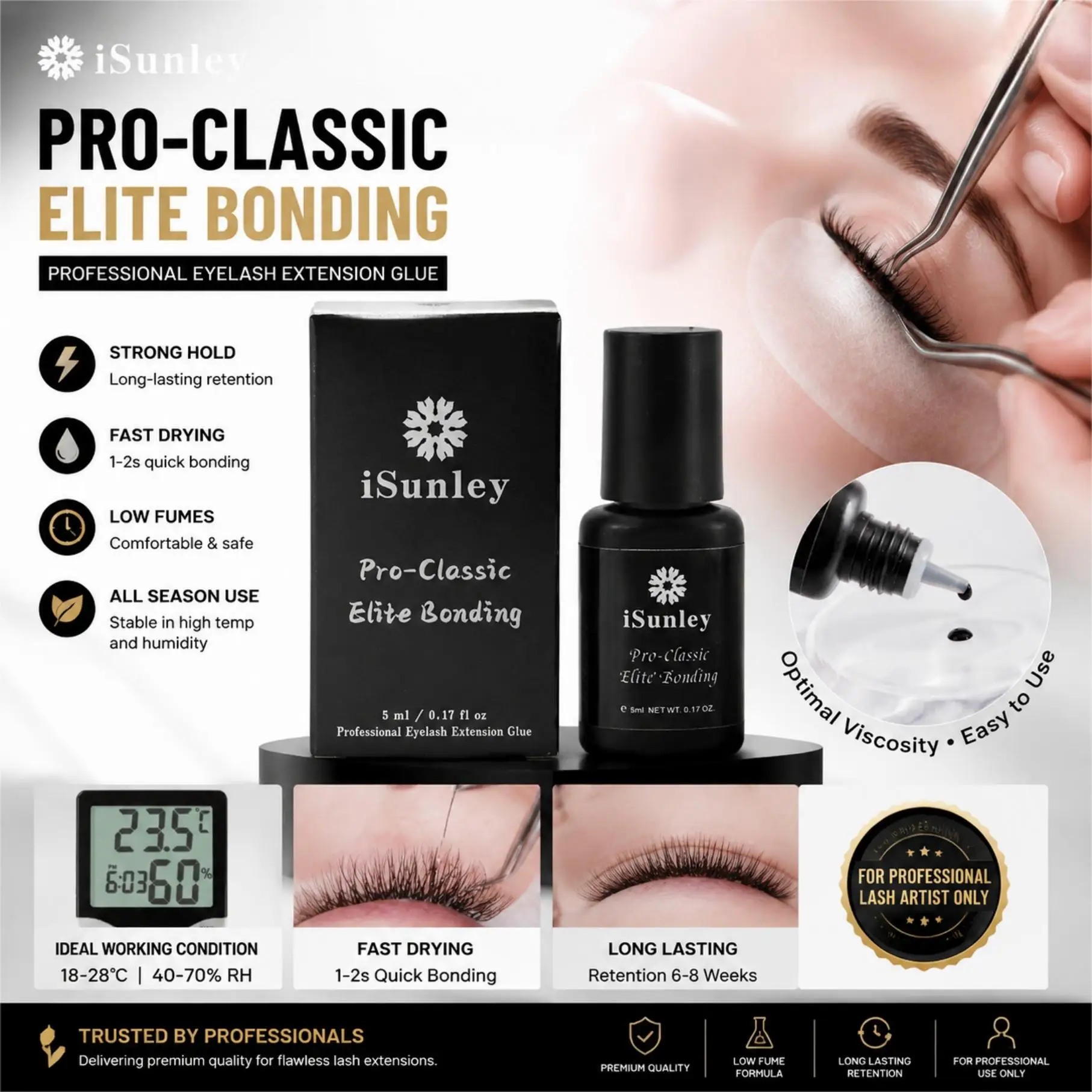 Isunley Glue Eyelashes 1s Eyelash Extensions Professional Eyelash Adhesive Waterproof Lashe Supplies for Salon Eyelash Glue
Isunley Glue Eyelashes 1s Eyelash Extensions Professional Eyelash Adhesive Waterproof Lashe Supplies for Salon Eyelash Glue