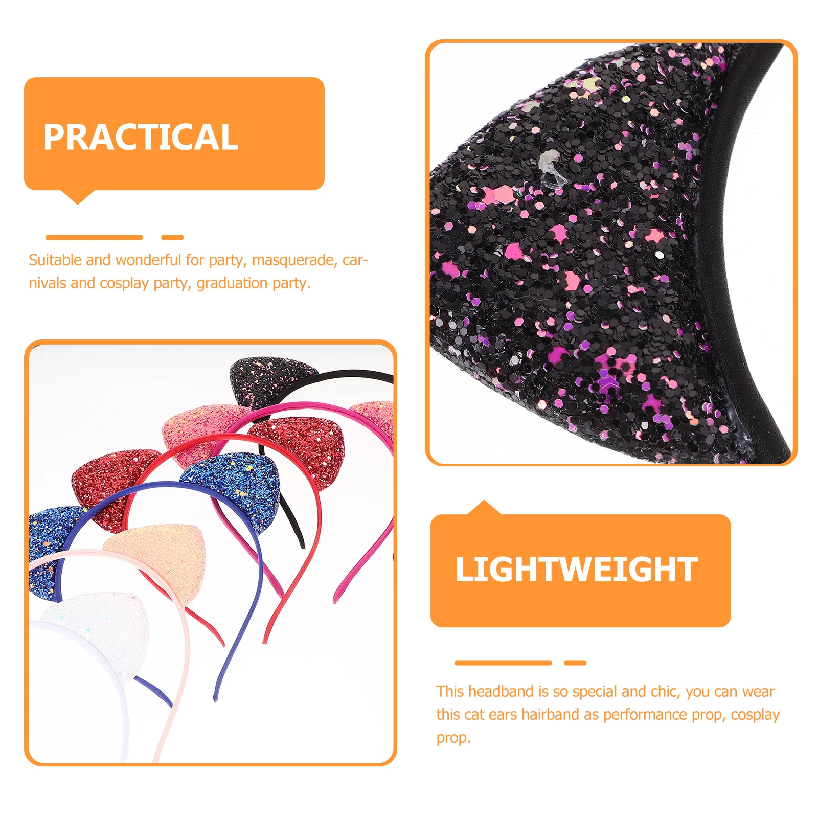 6 pcs Cat Ears Headband Sequin Glitter Hairband For Little Girl Decorative Kids Party Cosplay Accessory Girls Hair Accessories 
6 pcs Cat Ears Headband Sequin Glitter Hairband For Little Girl Decorative Kids Party Cosplay Accessory Girls Hair Accessories