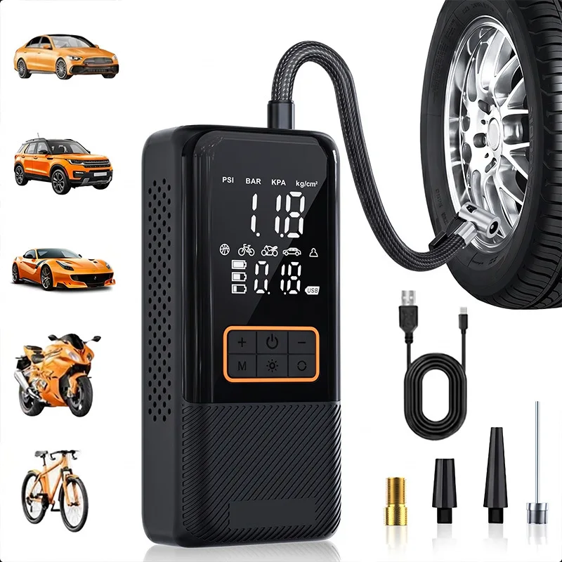 Wireless Tire Inflator Portable Air Compressor Air Pump for Car Tires Emergency LED Light for Car Motorcycle Bike Ball
Wireless Tire Inflator Portable Air Compressor Air Pump for Car Tires Emergency LED Light for Car Motorcycle Bike Ball