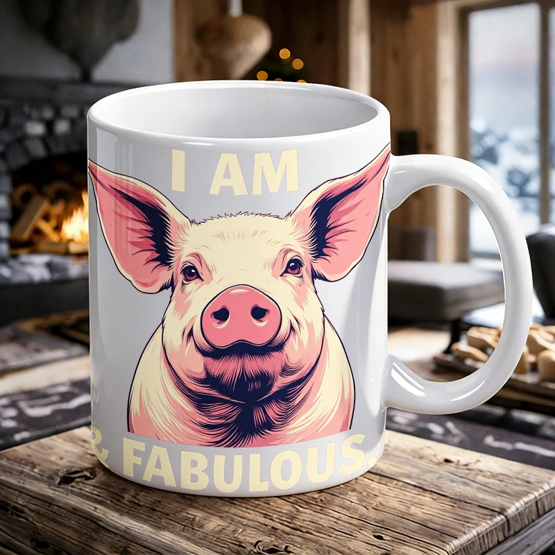 Funny Confident Little Pig Ceramic Mug with Handle, Creative Coffee Mug, Milk Cup, Office Tea Cup, Drinking Cup, Fade-Resistant
Funny Confident Little Pig Ceramic Mug with Handle, Creative Coffee Mug, Milk Cup, Office Tea Cup, Drinking Cup, Fade-Resistant