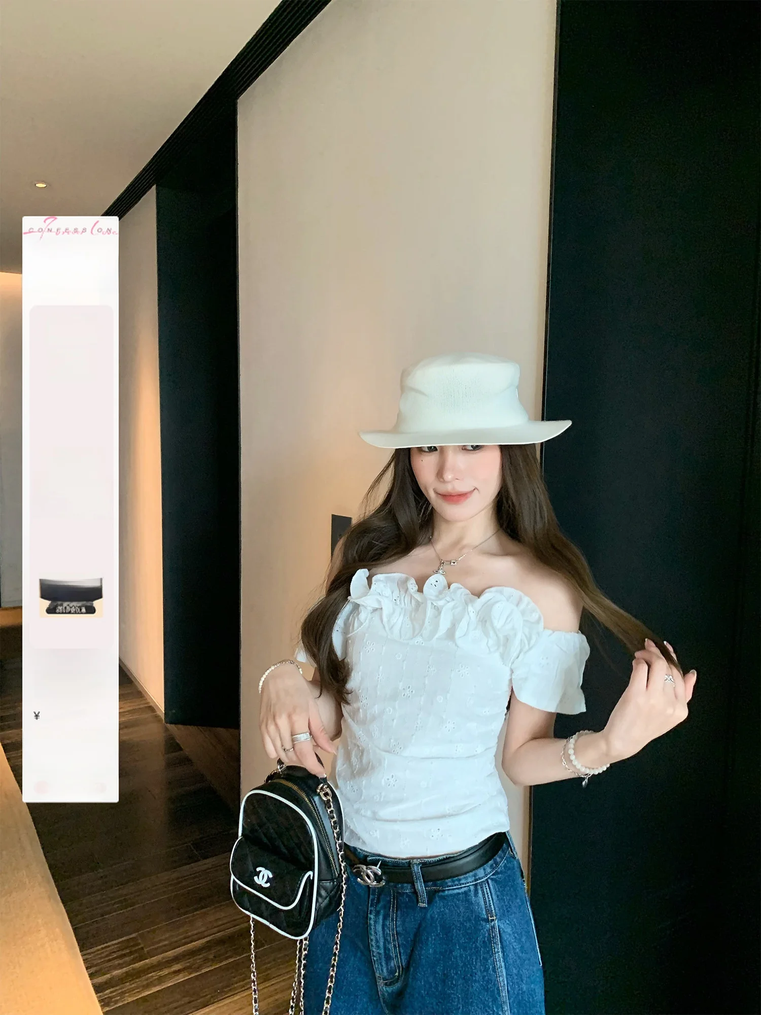 Hhyii Embroidered Hollow out One Shoulder Short Sleeve Women's Top Slimming Casual Style Bubble Sleeve White Shirt
Hhyii Embroidered Hollow out One Shoulder Short Sleeve Women's Top Slimming Casual Style Bubble Sleeve White Shirt