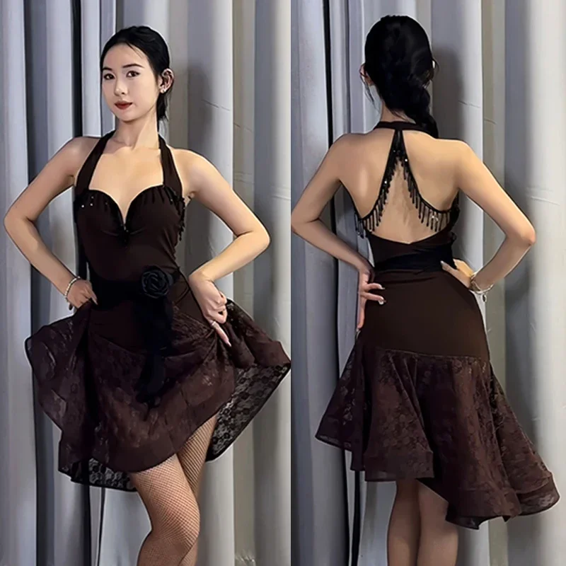 Skirt Adult Latin Competition Dress Club Party Wear New Latin Dance Performance Clothes Female Adult Brown Tops Lace
Skirt Adult Latin Competition Dress Club Party Wear New Latin Dance Performance Clothes Female Adult Brown Tops Lace