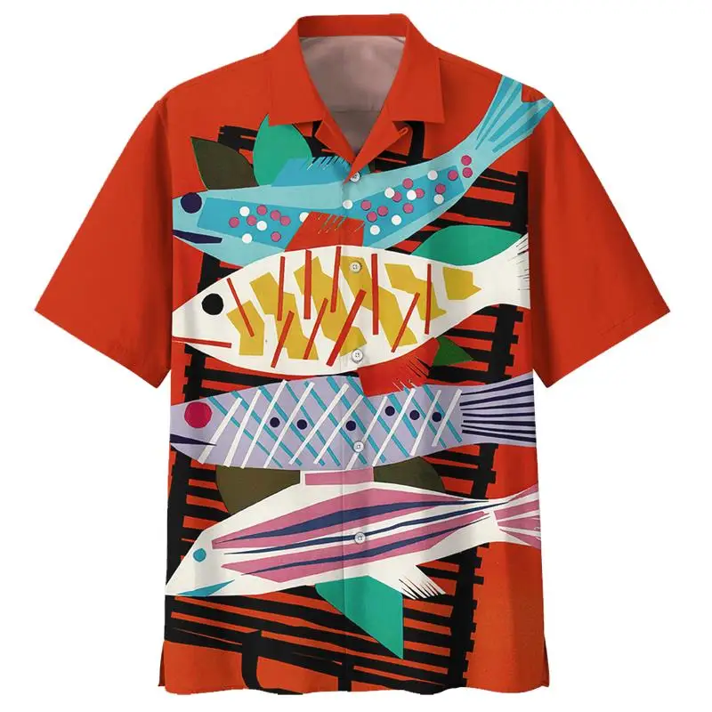 Colorful Fish Print Hawaiian Shirt For Kids Summer Beach Blouse Lapel Short Sleeve Button Casual Vacation Children Clothes Tops
Colorful Fish Print Hawaiian Shirt For Kids Summer Beach Blouse Lapel Short Sleeve Button Casual Vacation Children Clothes Tops