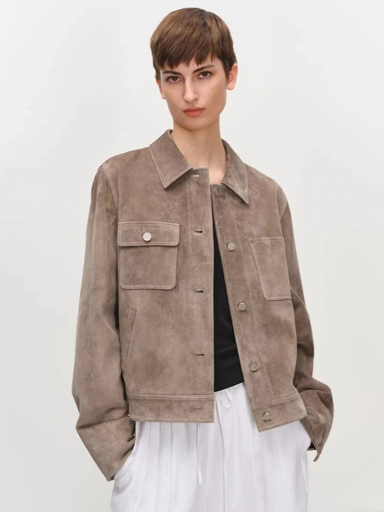 Casual Short Genuine Leather Jackets Women Spring Autumn 2026 New High-end Simple Vintage Solid Slim Real Sheepskin Suede Coat
Casual Short Genuine Leather Jackets Women Spring Autumn 2026 New High-end Simple Vintage Solid Slim Real Sheepskin Suede Coat