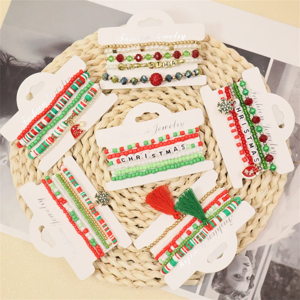 6-piece/set Fashion Celebrity Storm Simia Bracelet Colorful Acrylic Snowflake Elastic Beaded Bracelet Christmas Set
6-piece/set Fashion Celebrity Storm Simia Bracelet Colorful Acrylic Snowflake Elastic Beaded Bracelet Christmas Set