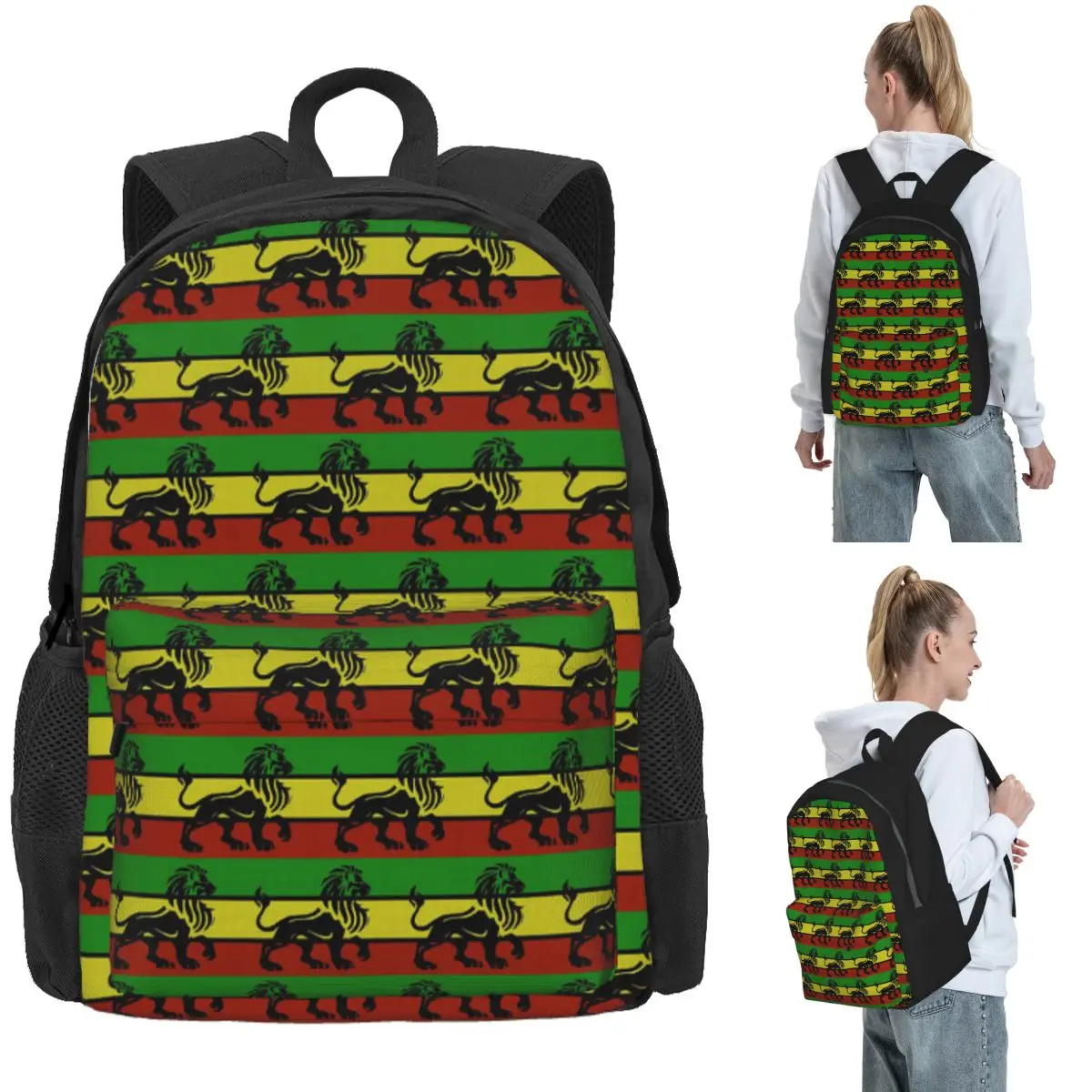 Black Rasta Lion On Rasta Flag Jamaican Reggae Design Backpack Daypack Children BookBag School Bag Shoulder Bags for Men Women
Black Rasta Lion On Rasta Flag Jamaican Reggae Design Backpack Daypack Children BookBag School Bag Shoulder Bags for Men Women