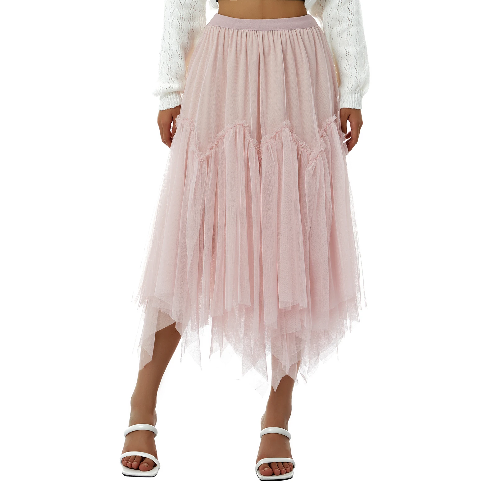 Women Mesh Skirt Elastic High Waist Casual Fluffy Irregular Hem Autumn Pleated Half Length Dress Women's Clothing
Women Mesh Skirt Elastic High Waist Casual Fluffy Irregular Hem Autumn Pleated Half Length Dress Women's Clothing