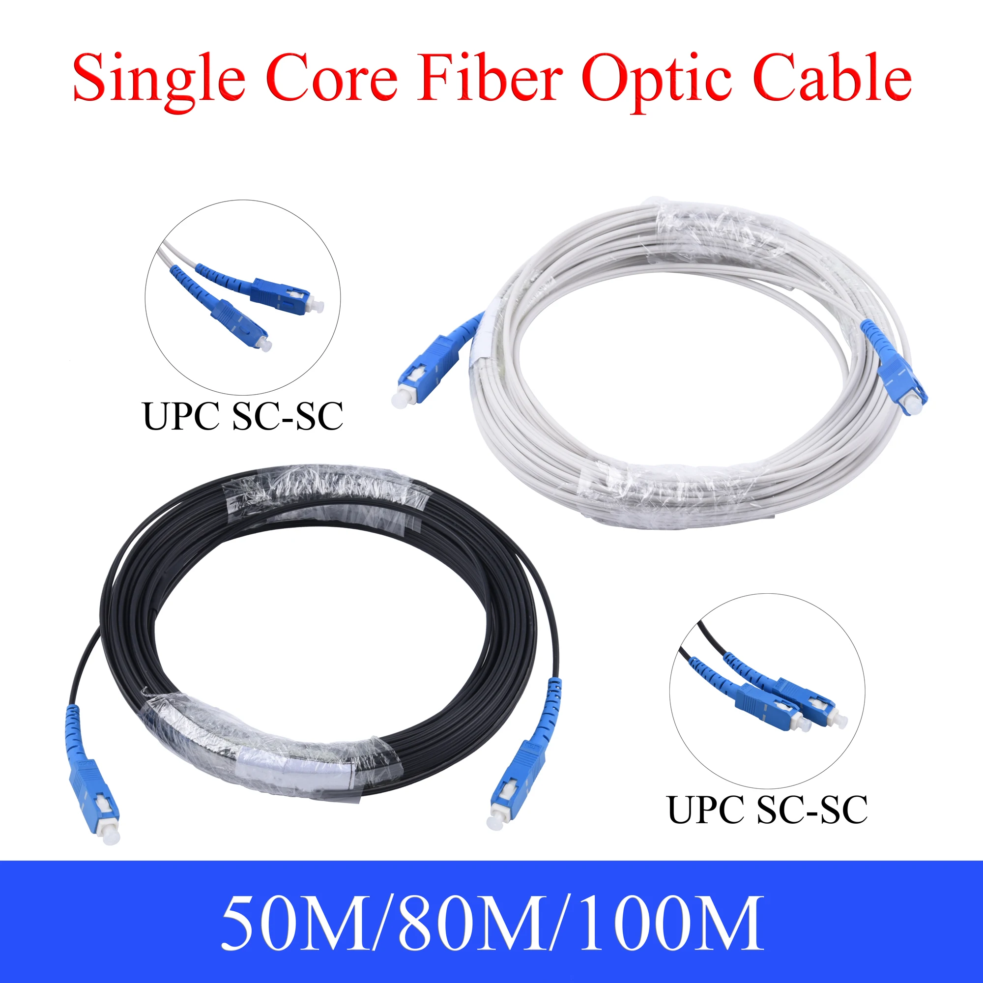 UPC SC to SC Fiber Optic Extension Cable Single-Core Single Mode Simplex Outdoor Indoor Patch Cord 50M/80M/100M Wire
UPC SC to SC Fiber Optic Extension Cable Single-Core Single Mode Simplex Outdoor Indoor Patch Cord 50M/80M/100M Wire