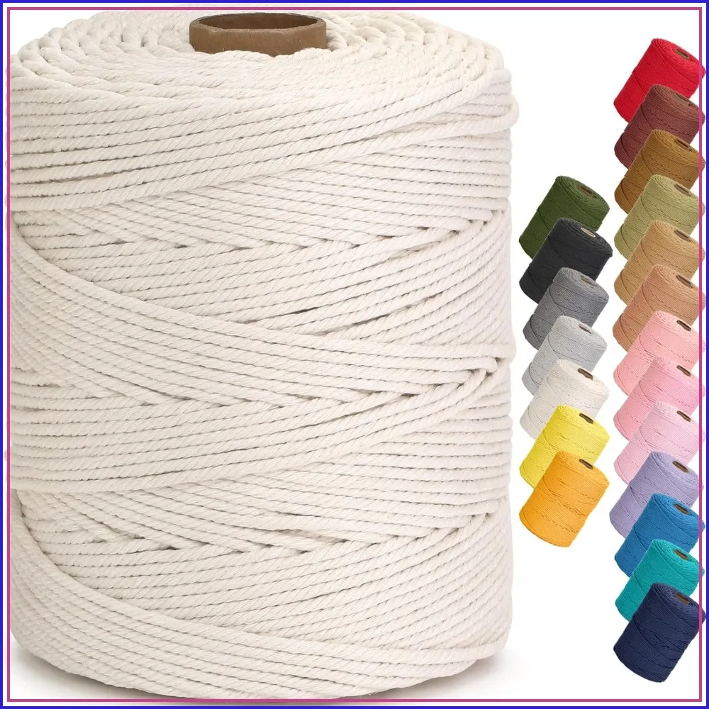 4mm x 328yards Macrame Cord, Soft Colored Rope, Natural Cotton for Plant Hangers & Wall Decor
4mm x 328yards Macrame Cord, Soft Colored Rope, Natural Cotton for Plant Hangers & Wall Decor