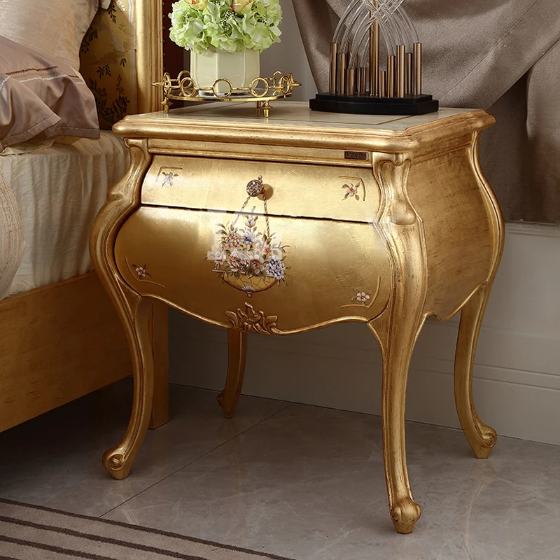 !@Classical Furniture Gold Foil Nightstand Bedside Table Solid Wood Night Stands Bedroom Luxury
!@Classical Furniture Gold Foil Nightstand Bedside Table Solid Wood Night Stands Bedroom Luxury