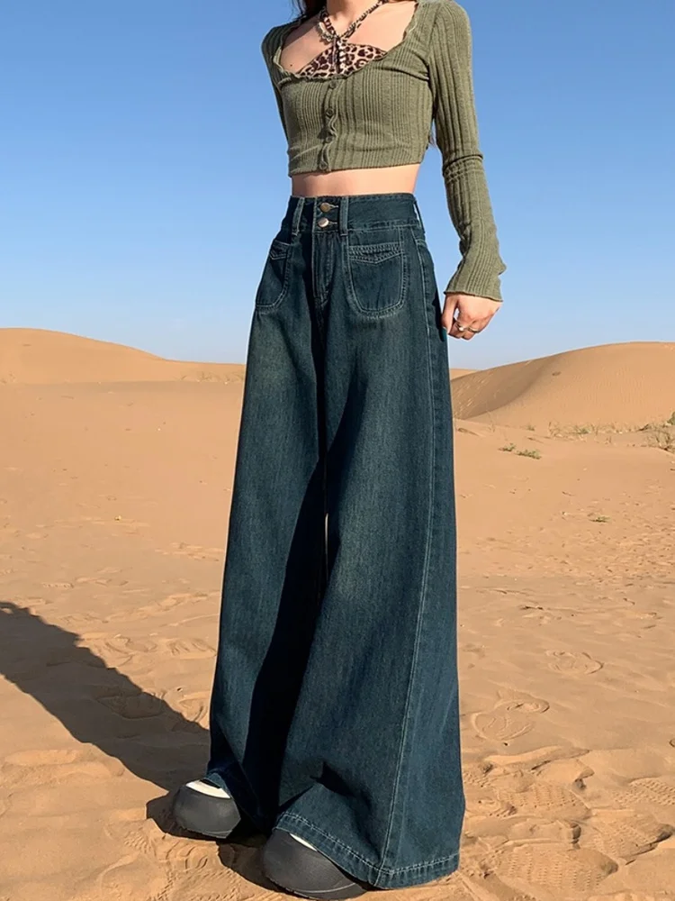 High Waist Wide Leg American Retro Denim Jeans Women's Spring Autumn New Style Slimming Drape Design Versatile Floor-Length P...
High Waist Wide Leg American Retro Denim Jeans Women's Spring Autumn New Style Slimming Drape Design Versatile Floor-Length P...