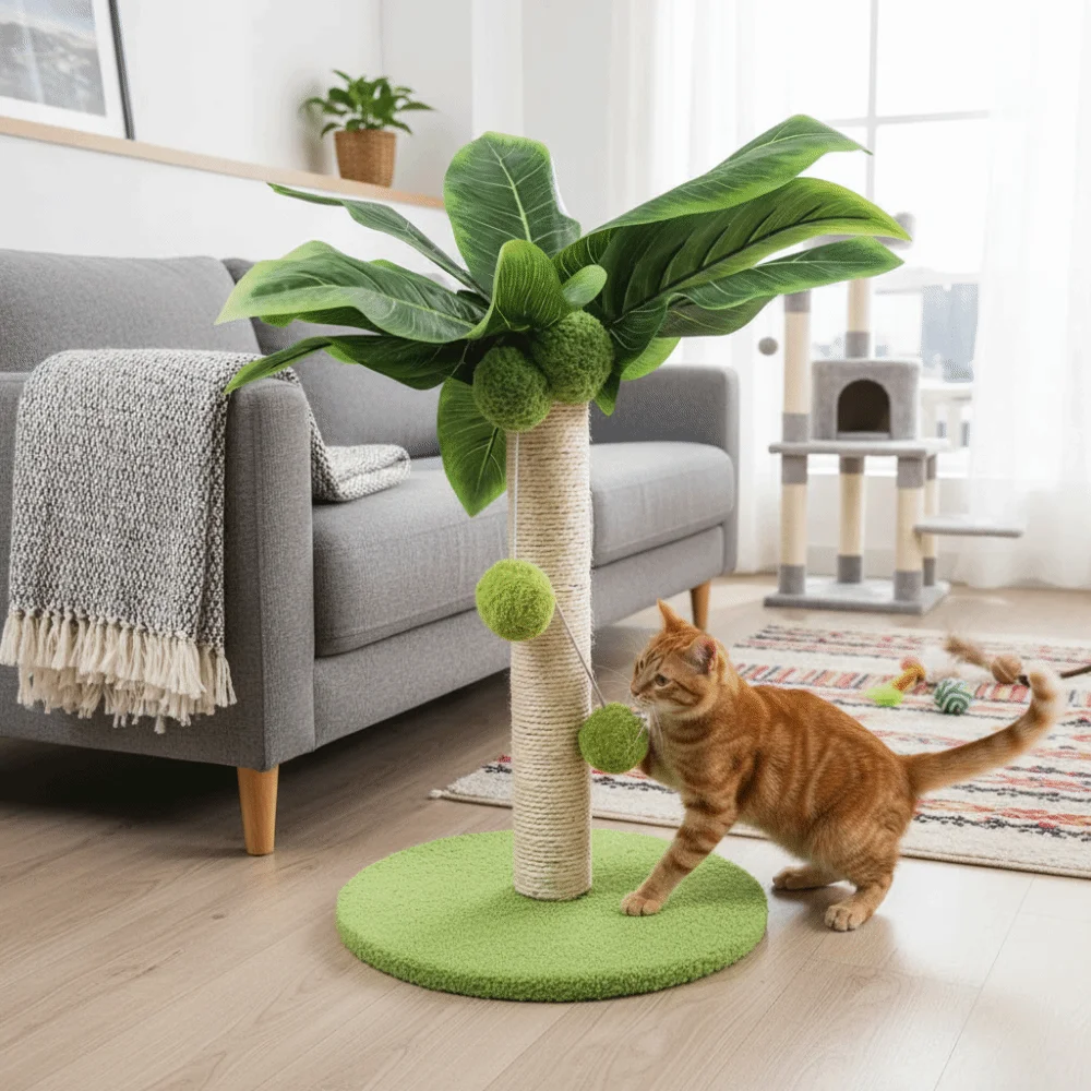Sisal Rope Cat Scratching Post Wooden Track Ball Green Leaves Scratch Post Hanging Balls Durable Design Pet Products Indoor Use
Sisal Rope Cat Scratching Post Wooden Track Ball Green Leaves Scratch Post Hanging Balls Durable Design Pet Products Indoor Use