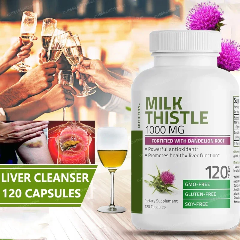 Liver Cleanse Detox & Repair Capsules - Herbal Liver Support Milk Thistle Supplement with Dandelion Root Prevent Alcohol Damage
Liver Cleanse Detox & Repair Capsules - Herbal Liver Support Milk Thistle Supplement with Dandelion Root Prevent Alcohol Damage