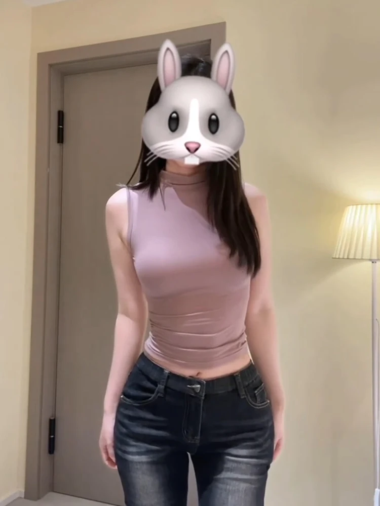 Slimming Effect White T-Shirt High Collar Sleeveless Women's Basic Style Summer Fashion plus Size Inner Wear Commute Style
Slimming Effect White T-Shirt High Collar Sleeveless Women's Basic Style Summer Fashion plus Size Inner Wear Commute Style