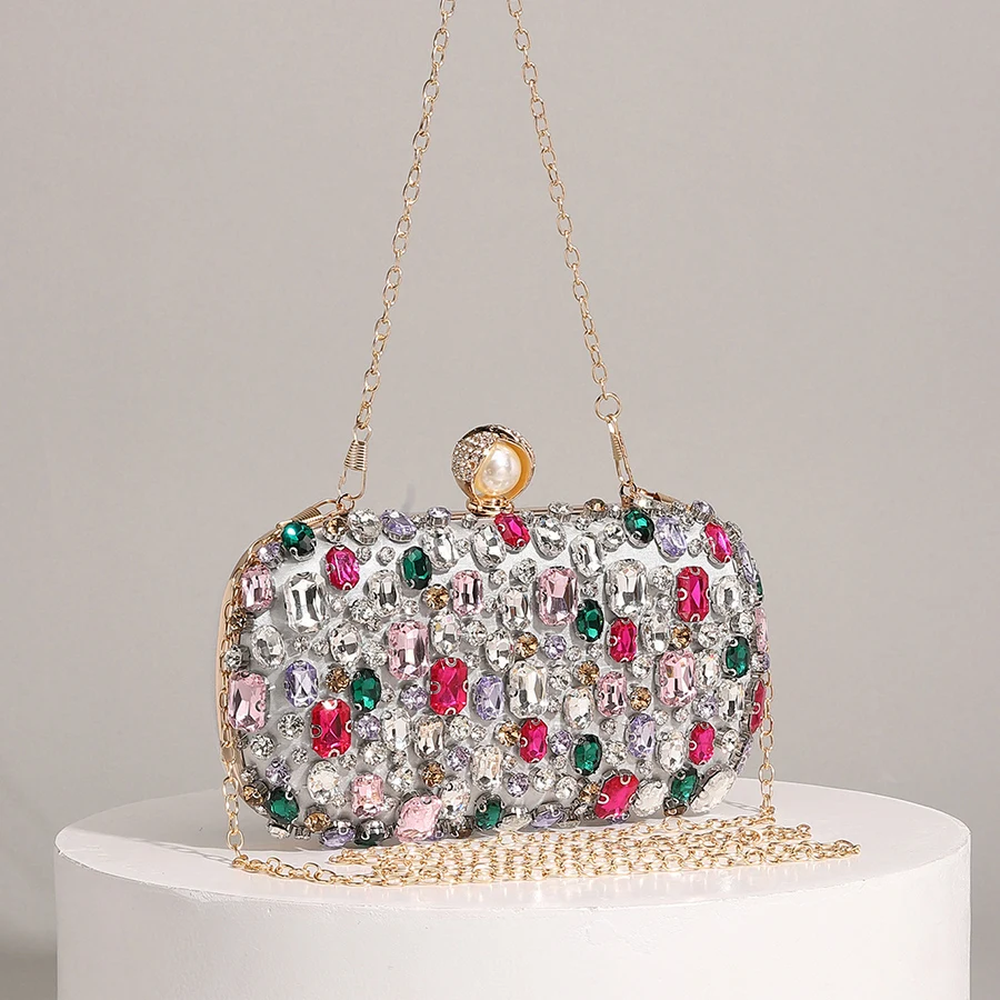 Colorful Rhinestones Evening Bags Metal Prom Clutch Diamonds Clutch With Chain Shoulder Handbags Wedding Female Acrylic Purse
Colorful Rhinestones Evening Bags Metal Prom Clutch Diamonds Clutch With Chain Shoulder Handbags Wedding Female Acrylic Purse