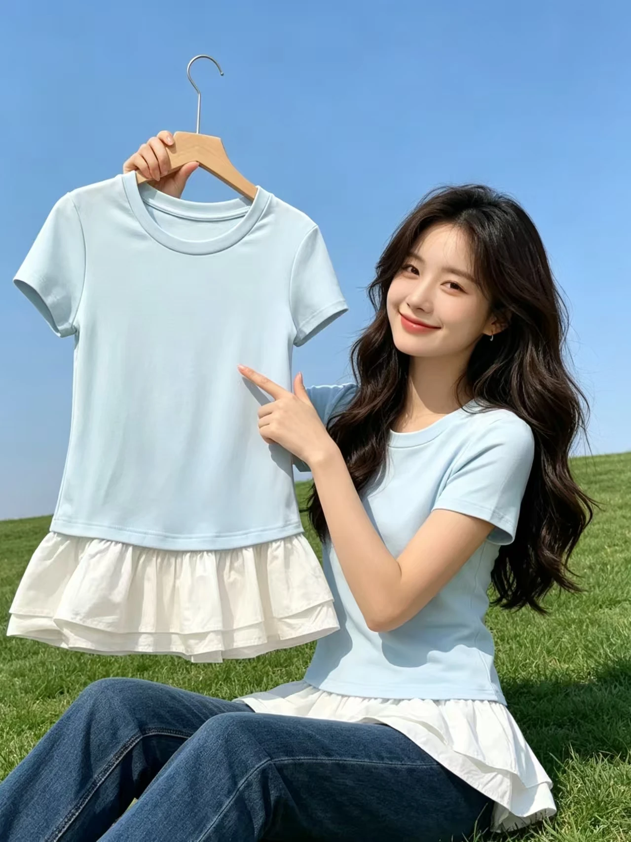 95 Cotton Short Sleeve round Neck T-Shirt Women plus Size Slimming Top Breathable Comfortable Spring Summer Patchwork Lace
95 Cotton Short Sleeve round Neck T-Shirt Women plus Size Slimming Top Breathable Comfortable Spring Summer Patchwork Lace
