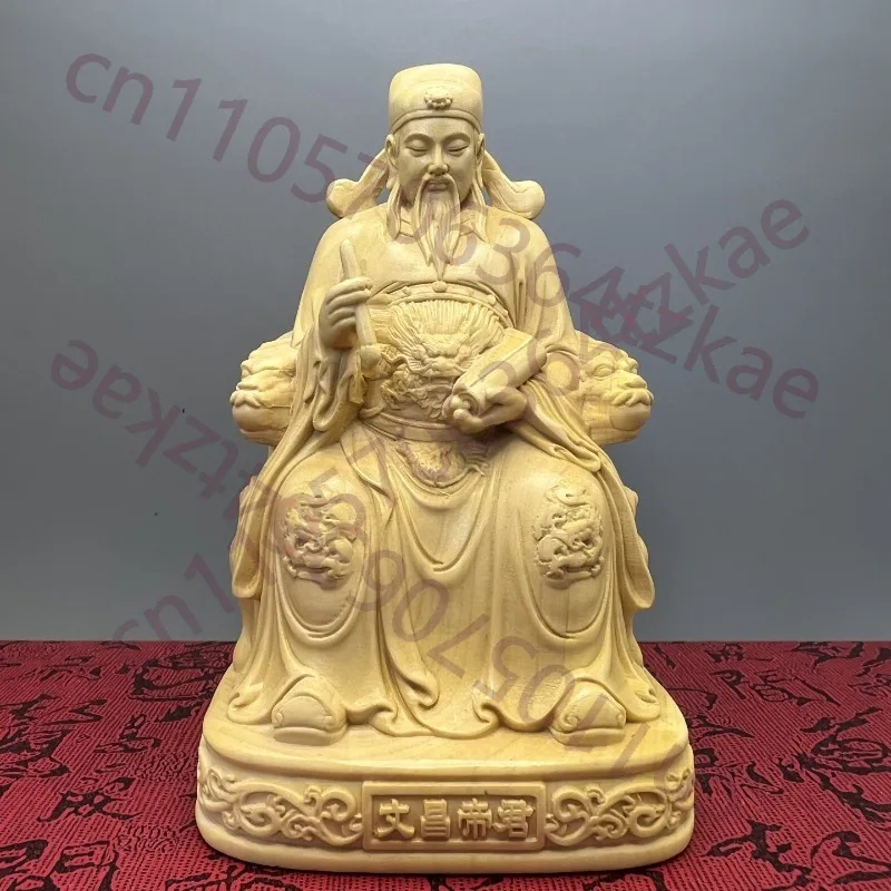 Hand-Carved Boxwood Wenchang Dijun Statue - 3.9" Solid Wood God Figurine for Home Study Room Decor, Wen Yun Tianzun Ornament
Hand-Carved Boxwood Wenchang Dijun Statue - 3.9" Solid Wood God Figurine for Home Study Room Decor, Wen Yun Tianzun Ornament