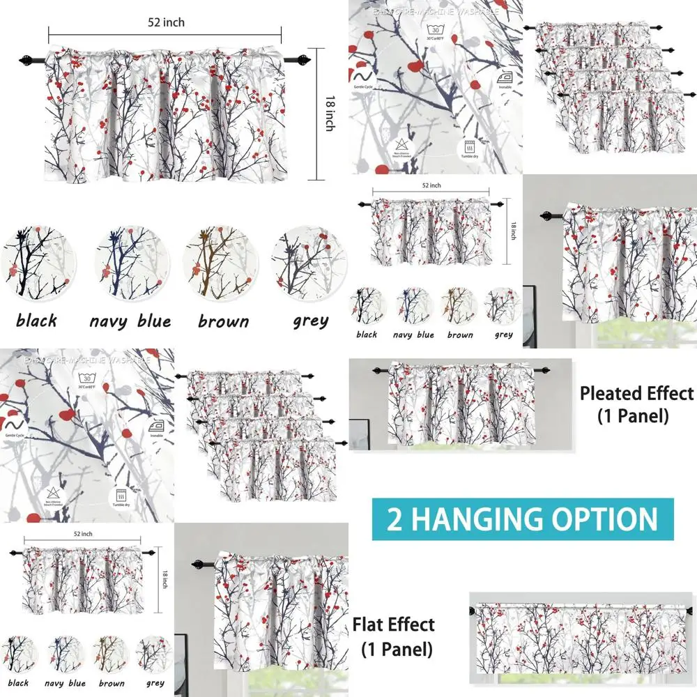 Grey Tree Branch Print Valances, 52 x 18, for Kitchen, Bedroom, Living Room, Bathroom, Farmhouse, Laundry with Rod Pocket
Grey Tree Branch Print Valances, 52 x 18, for Kitchen, Bedroom, Living Room, Bathroom, Farmhouse, Laundry with Rod Pocket