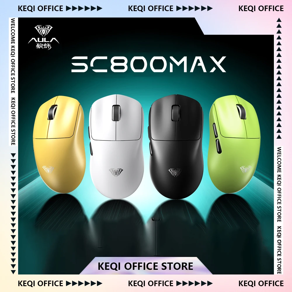 AULA SC800MAX Gaming Mouse Tri-mode Bluetooth Wireless PAW3950 Ergonomic Lightweight E-sports Mice Custom PC Accessories Gift
AULA SC800MAX Gaming Mouse Tri-mode Bluetooth Wireless PAW3950 Ergonomic Lightweight E-sports Mice Custom PC Accessories Gift