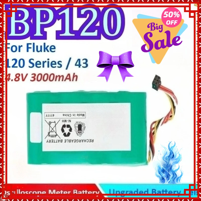 New 3000mAh 4.8V BP120 Oscilloscope Meter High Capacity General-purpose Lipo Battery for Fluke 120 Series / 43
New 3000mAh 4.8V BP120 Oscilloscope Meter High Capacity General-purpose Lipo Battery for Fluke 120 Series / 43