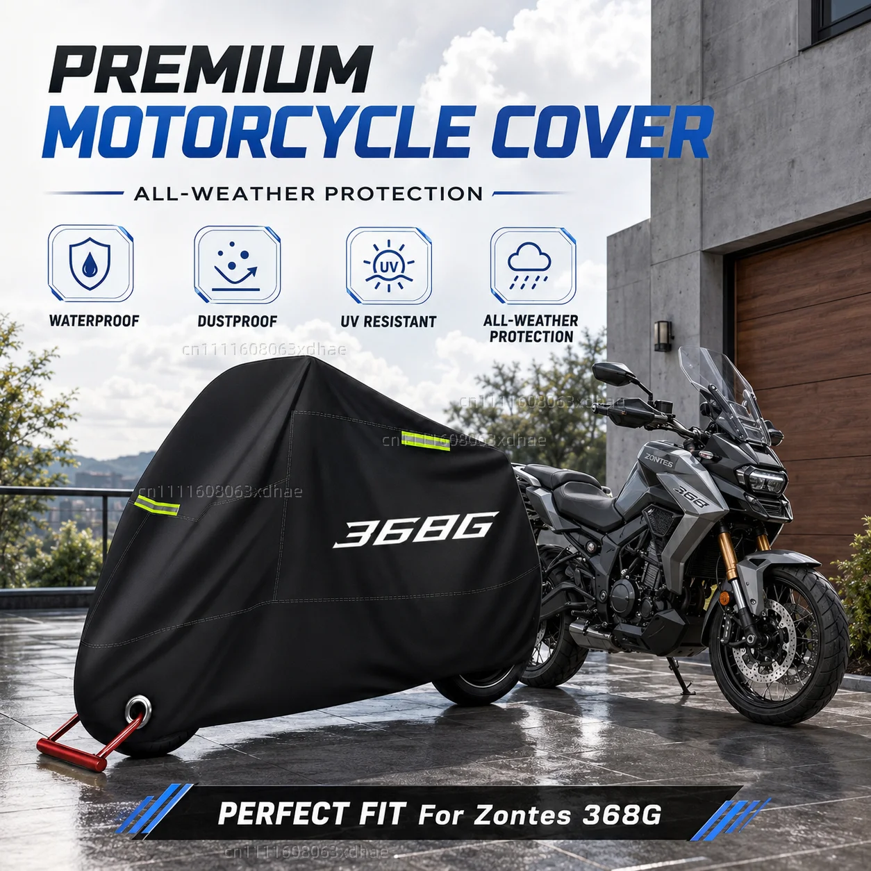 All-Weather Motorcycle Cover Outdoor Protection Waterproof 190T Oxford Cloth For For Zontes 368G Adventure 2025 2026 368 G Adv
All-Weather Motorcycle Cover Outdoor Protection Waterproof 190T Oxford Cloth For For Zontes 368G Adventure 2025 2026 368 G Adv