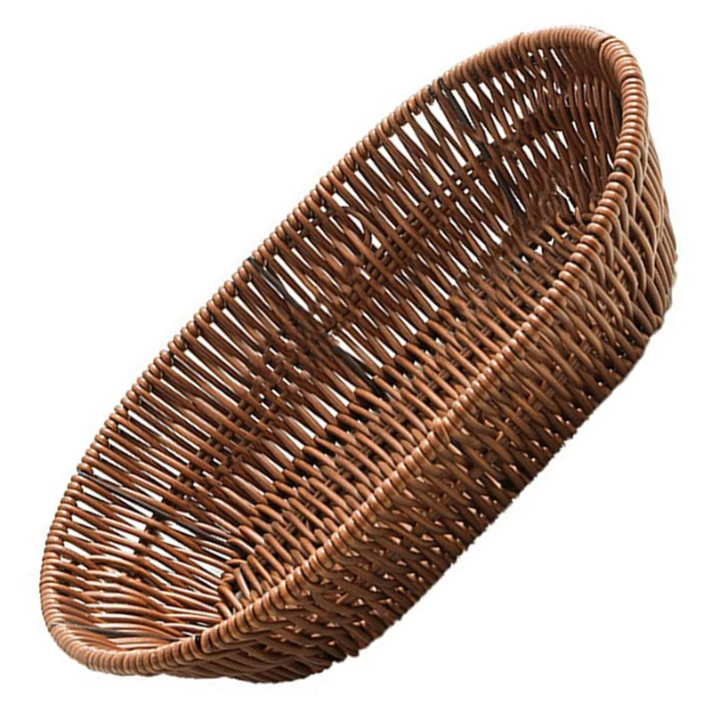 A93E-2X Wicker Bread Basket, Tabletop Food Serving Trays, Handwoven Basket Bin For Fruit In Home Restaurant & Bakery B
A93E-2X Wicker Bread Basket, Tabletop Food Serving Trays, Handwoven Basket Bin For Fruit In Home Restaurant & Bakery B
