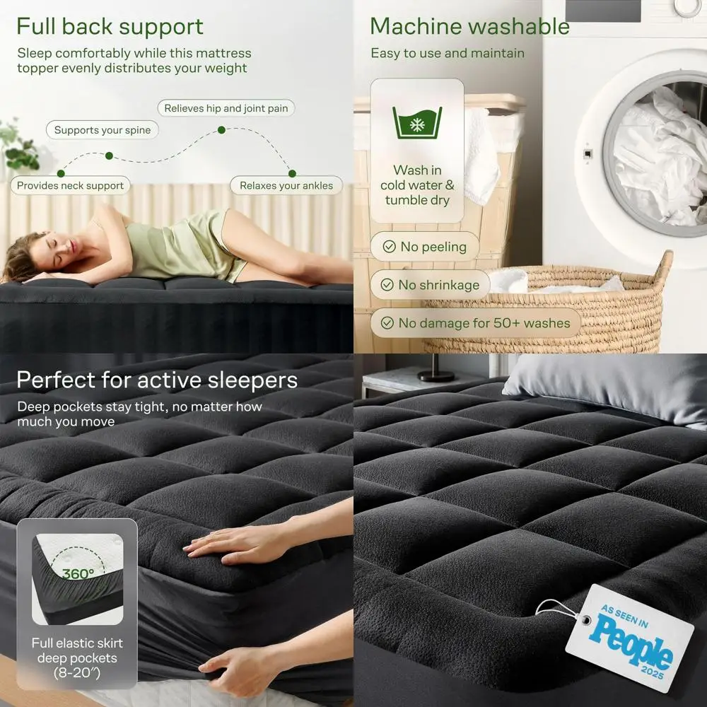 Bamboo Viscose Twin Mattress Topper - Plush Pillow Top for Back Support and Cooling Comfort
Bamboo Viscose Twin Mattress Topper - Plush Pillow Top for Back Support and Cooling Comfort