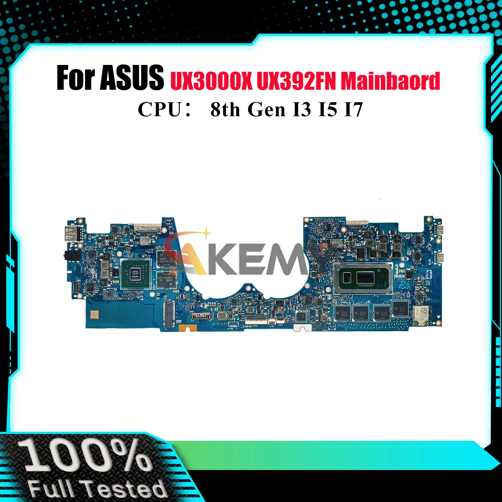 UX392FN Материнская плата для ноутбука ASUS ZenBook UX392FN S13 UX3000X UX392F Материнская плата для ноутбука с процессором I3 I5 I7 100% tests OK stk 
UX392FN Материнская плата для ноутбука ASUS ZenBook UX392FN S13 UX3000X UX392F Материнская плата для ноутбука с процессором I3 I5 I7 100% tests OK stk
