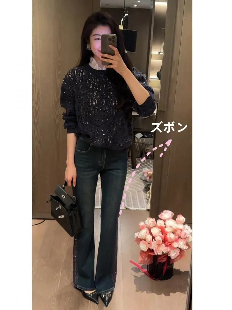 N·COU Spring 2026 Leg Lengthening Pants Side Bone Embroidery Rhinestone Frayed Flared Trousers Long Pants Women's Faion
N·COU Spring 2026 Leg Lengthening Pants Side Bone Embroidery Rhinestone Frayed Flared Trousers Long Pants Women's Faion