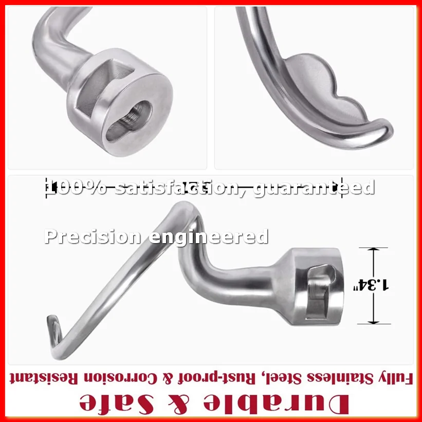 Spiral Dough Hook for 4.5-5 Quart Tilt-Head Stand Mixer, Dough Hook Replacement for Attachment-A13G
Spiral Dough Hook for 4.5-5 Quart Tilt-Head Stand Mixer, Dough Hook Replacement for Attachment-A13G