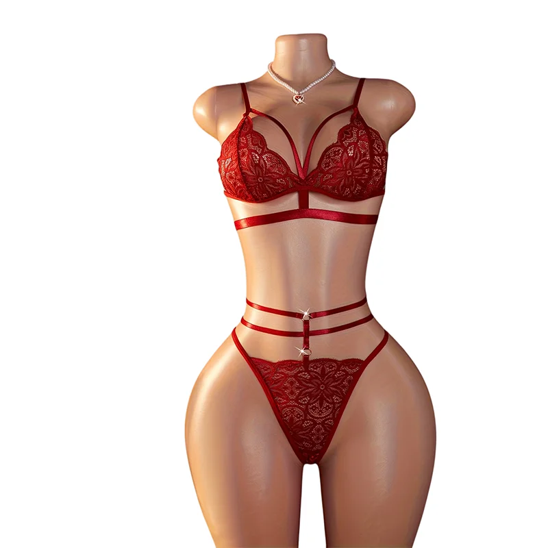 Sexy Strappy Lace Lingerie Set Women Black Hollow Out Bra and Panties Set See Through Floral Embroidery Erotic Underwear
Sexy Strappy Lace Lingerie Set Women Black Hollow Out Bra and Panties Set See Through Floral Embroidery Erotic Underwear