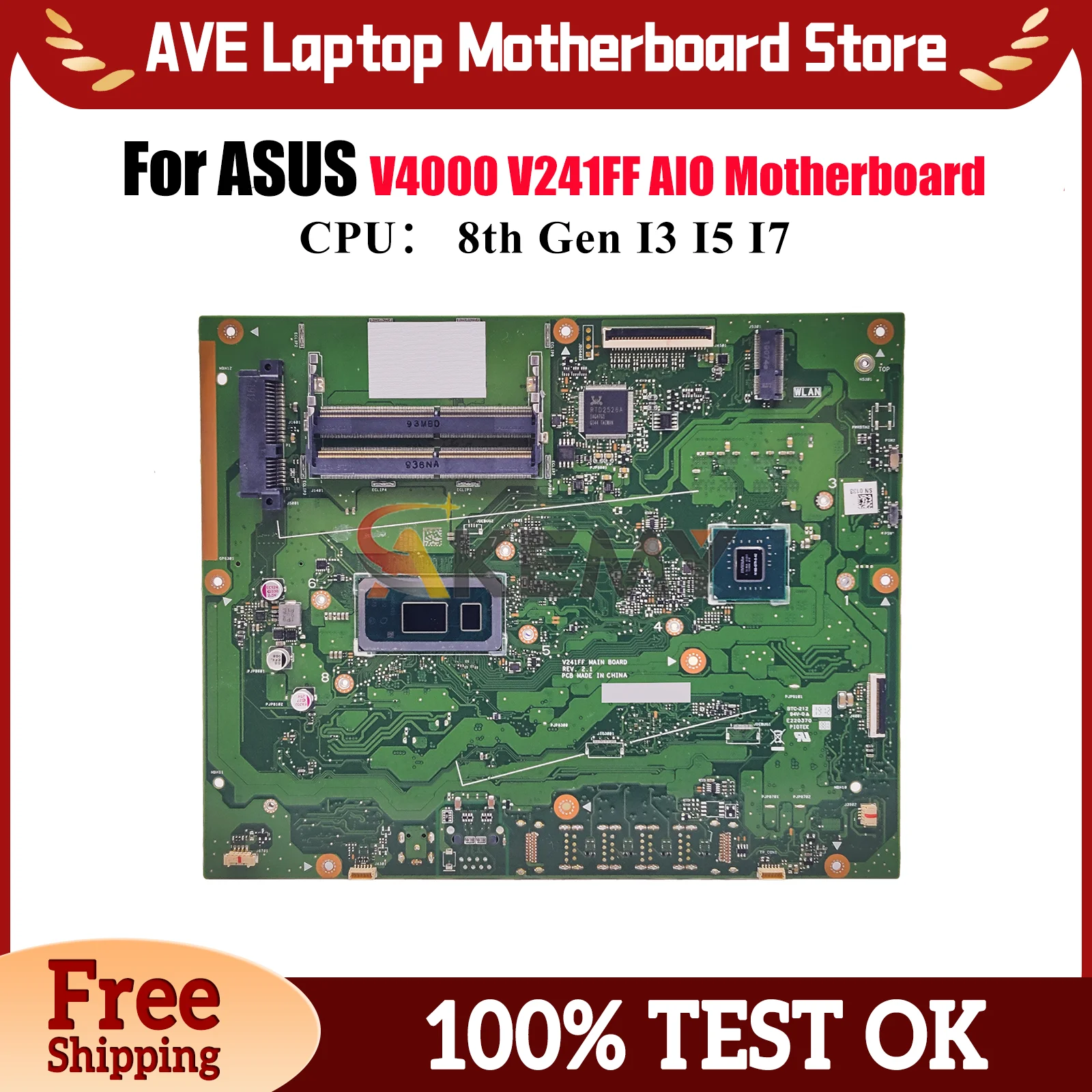 V241FF Motherboard For ASUS Vivo AiO V4000 V241FF V241F Mainboard With I3 I5 I7 CPU 100% tests OK fast shipping High quality
V241FF Motherboard For ASUS Vivo AiO V4000 V241FF V241F Mainboard With I3 I5 I7 CPU 100% tests OK fast shipping High quality