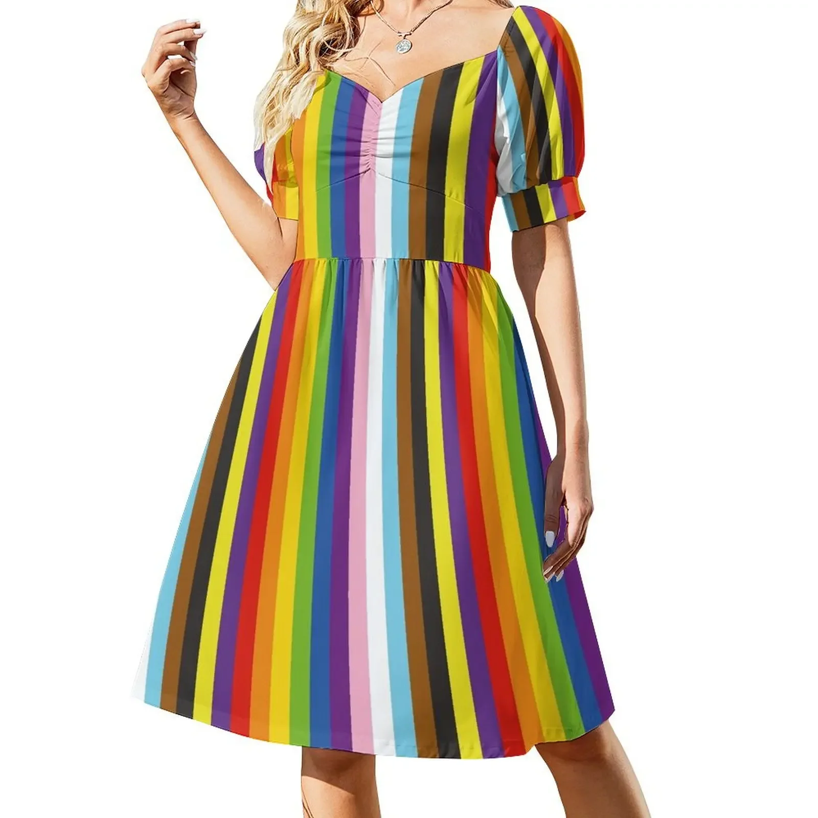 Inclusive Pride Flag Colors Short-Sleeved Dress dress korean style wedding dresses for woman Dress
Inclusive Pride Flag Colors Short-Sleeved Dress dress korean style wedding dresses for woman Dress