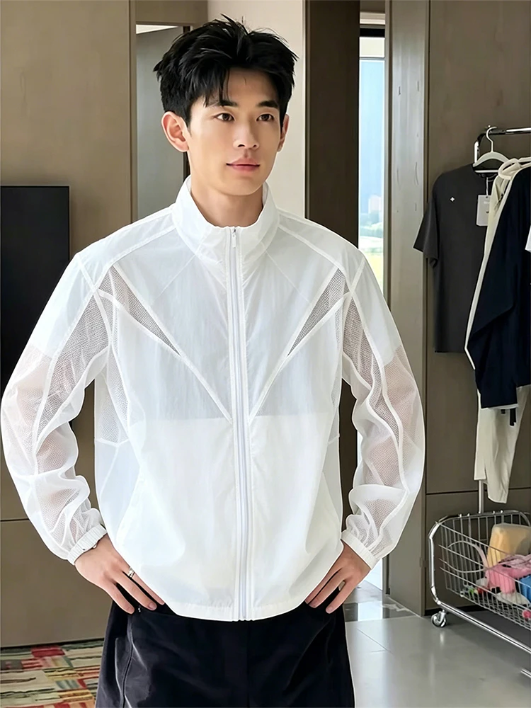 White Ice Silk Mesh Breathable Sun Protection Jacket Men's Summer Stand Collar Lightweight Casual Quick Dry Outerwear
White Ice Silk Mesh Breathable Sun Protection Jacket Men's Summer Stand Collar Lightweight Casual Quick Dry Outerwear
