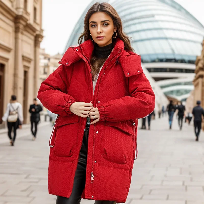 Утолщенная теплая хлопковая куртка-парка средней длины, женская куртка-парка, новинка 2025 года, свободная куртка большого размера с капюшоном на хлопковой подкладке, модная
Утолщенная теплая хлопковая куртка-парка средней длины, женская куртка-парка, новинка 2025 года, свободная куртка большого размера с капюшоном на хлопковой подкладке, модная