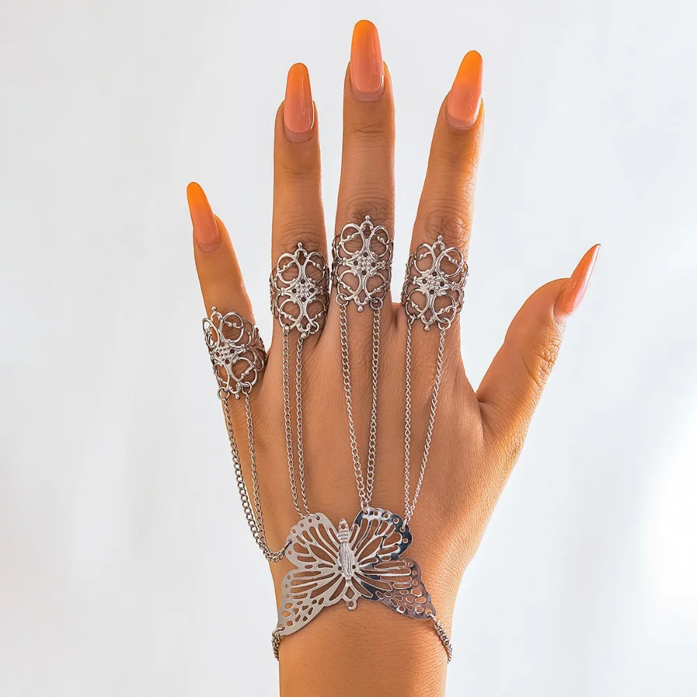 New Fashion Gothic Ghost Finger Bracelet Simplicity Temperament Cone Nail Chain Punk Personality Ring Bracelet
New Fashion Gothic Ghost Finger Bracelet Simplicity Temperament Cone Nail Chain Punk Personality Ring Bracelet