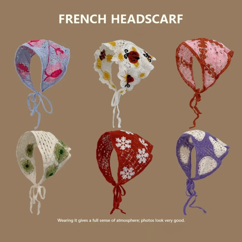New Sweet Triangle Headband Handmade Knitted Headwear French Pastoral Style Cute Flower Headscarf Photo Props
New Sweet Triangle Headband Handmade Knitted Headwear French Pastoral Style Cute Flower Headscarf Photo Props