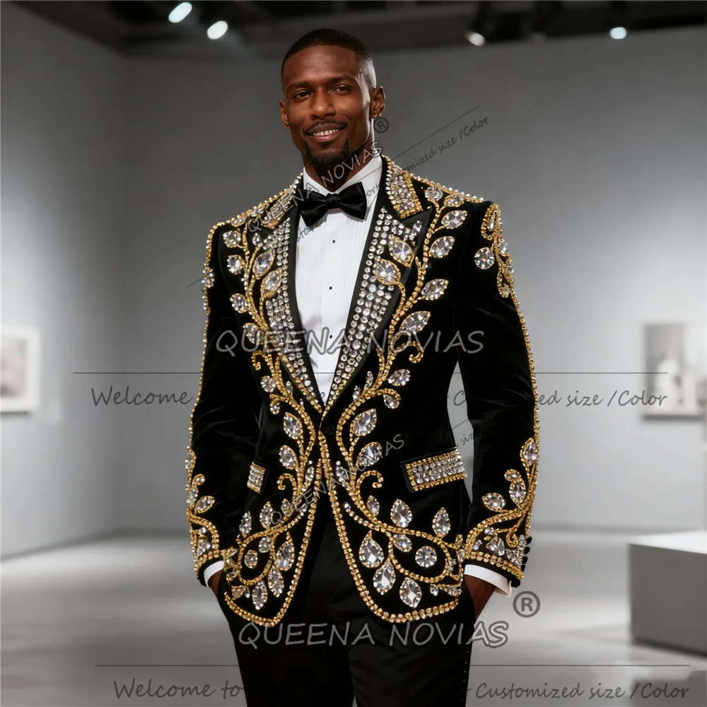 Мужской костюм с камнями из бисера, комплект из 2 предметов, однобортный пиджак для выпускного вечера, роскошные свадебные смокинги по индивидуальному заказу, наряды, trajes para hombre
Мужской костюм с камнями из бисера, комплект из 2 предметов, однобортный пиджак для выпускного вечера, роскошные свадебные смокинги по индивидуальному заказу, наряды, trajes para hombre