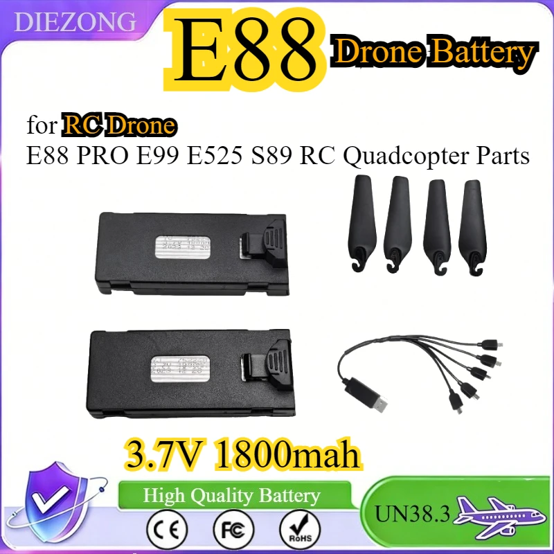 E88 Battery 3.7V 1800mah E88 Drone Battery for RC Drone E88PRO E99 E525 S89 RC Quadcopter Parts
E88 Battery 3.7V 1800mah E88 Drone Battery for RC Drone E88PRO E99 E525 S89 RC Quadcopter Parts