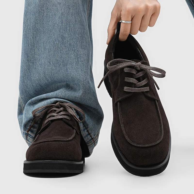 Retro Men Platform Derby Shoes British Lace-up Slip-resistant Comfortable Heightening Suede Casual Leather Shoes Business Shoes
Retro Men Platform Derby Shoes British Lace-up Slip-resistant Comfortable Heightening Suede Casual Leather Shoes Business Shoes