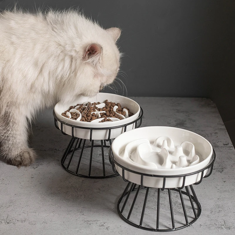 New ceramic high-legged cat bowl with large diameter, anti-choking, slow feeding, anti-knockover, neck-protecting dog bowl, pet
New ceramic high-legged cat bowl with large diameter, anti-choking, slow feeding, anti-knockover, neck-protecting dog bowl, pet