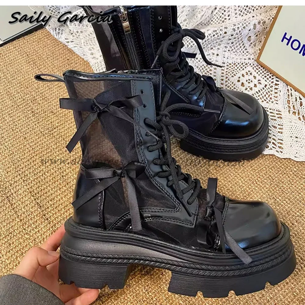 Однотонные дышащие сетчатые ботинки с бантом-бабочкой на массивном каблуке, модные летние новые универсальные повседневные ботинки, обувь на платформе с круглым носком
Однотонные дышащие сетчатые ботинки с бантом-бабочкой на массивном каблуке, модные летние новые универсальные повседневные ботинки, обувь на платформе с круглым носком