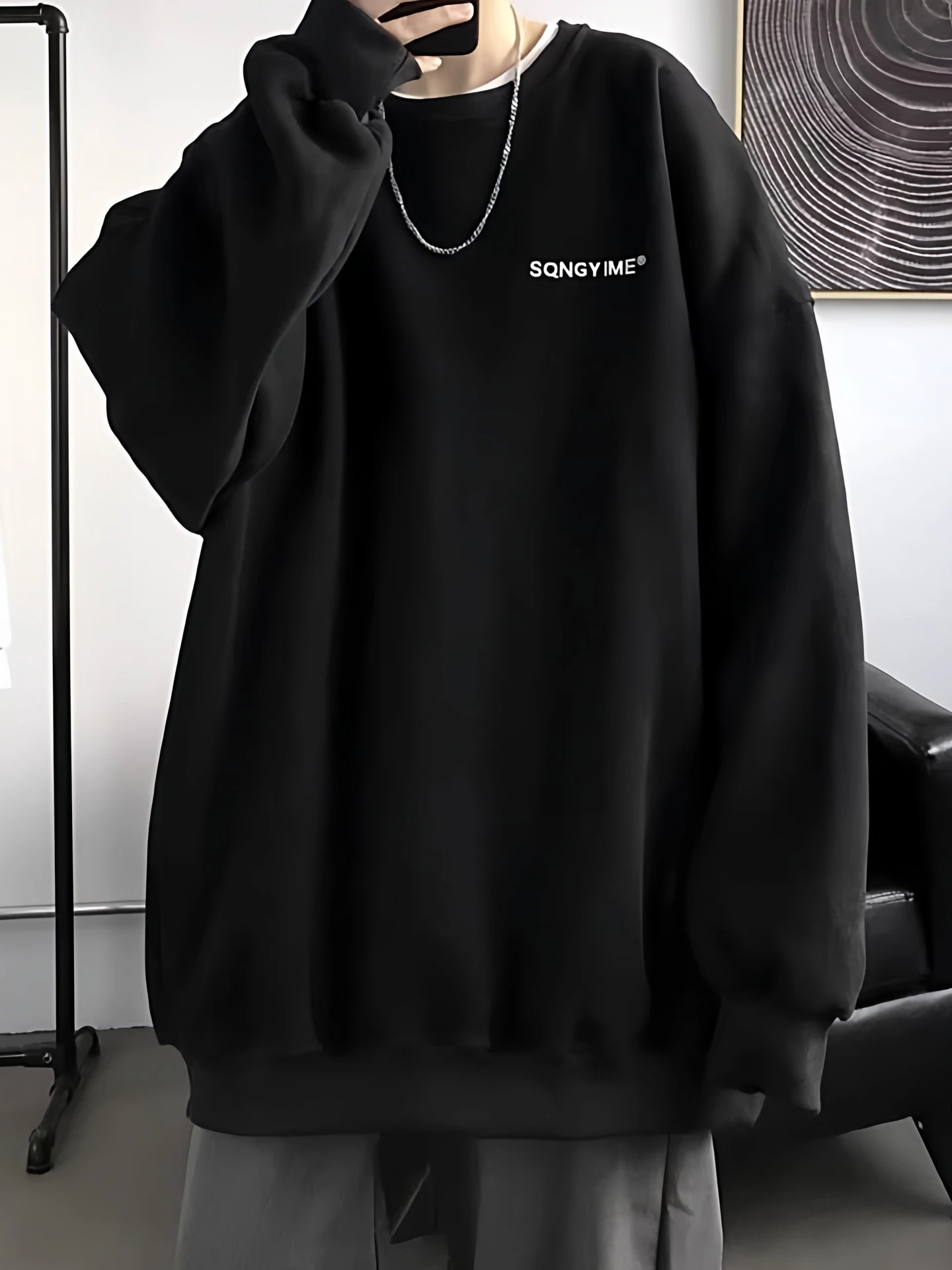 Large Size 300 Pou Simple Sle oulder Drop Sve Pure Cotton Hoodie Men's Spring Autumn Sle Lazy Long Sve Top
Large Size 300 Pou Simple Sle oulder Drop Sve Pure Cotton Hoodie Men's Spring Autumn Sle Lazy Long Sve Top