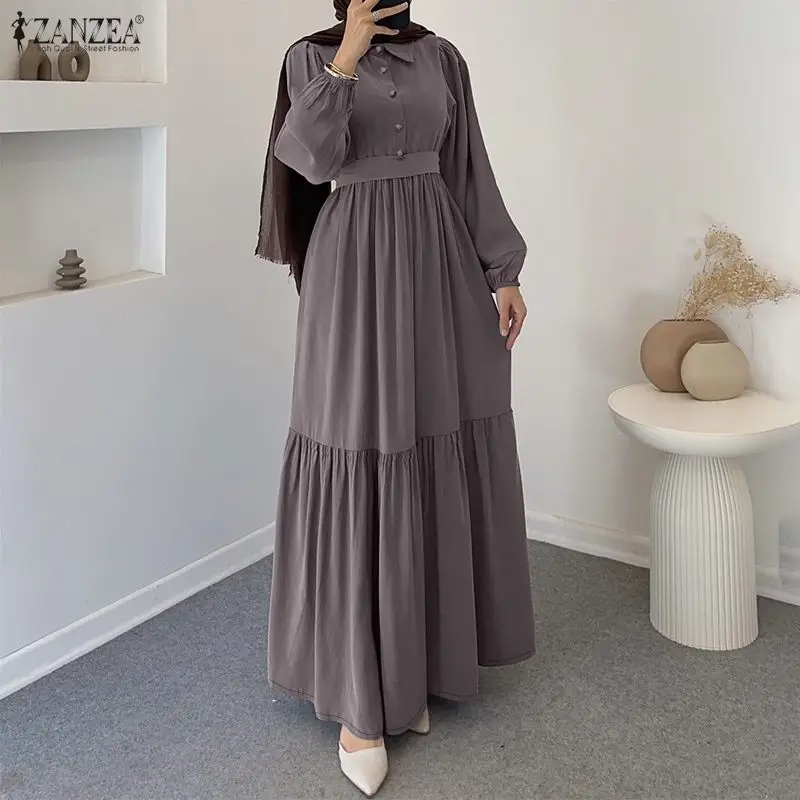 2026 ZANZEA Muslim Hijab Dresses Abaya Women Elegant Long Sleeve Pleated Sundress Solid Belted Party Robe Kaftan Dubai Vestidos
2026 ZANZEA Muslim Hijab Dresses Abaya Women Elegant Long Sleeve Pleated Sundress Solid Belted Party Robe Kaftan Dubai Vestidos