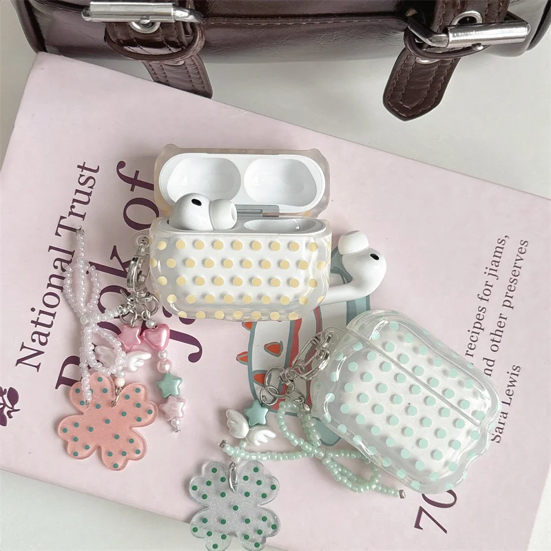 Cute Polka Dot earphone Case with Flower Charm for Airpods 1 2 3 4 Pro Pro2 Pro3 Soft IMD Shockproof Protective Cover
Cute Polka Dot earphone Case with Flower Charm for Airpods 1 2 3 4 Pro Pro2 Pro3 Soft IMD Shockproof Protective Cover