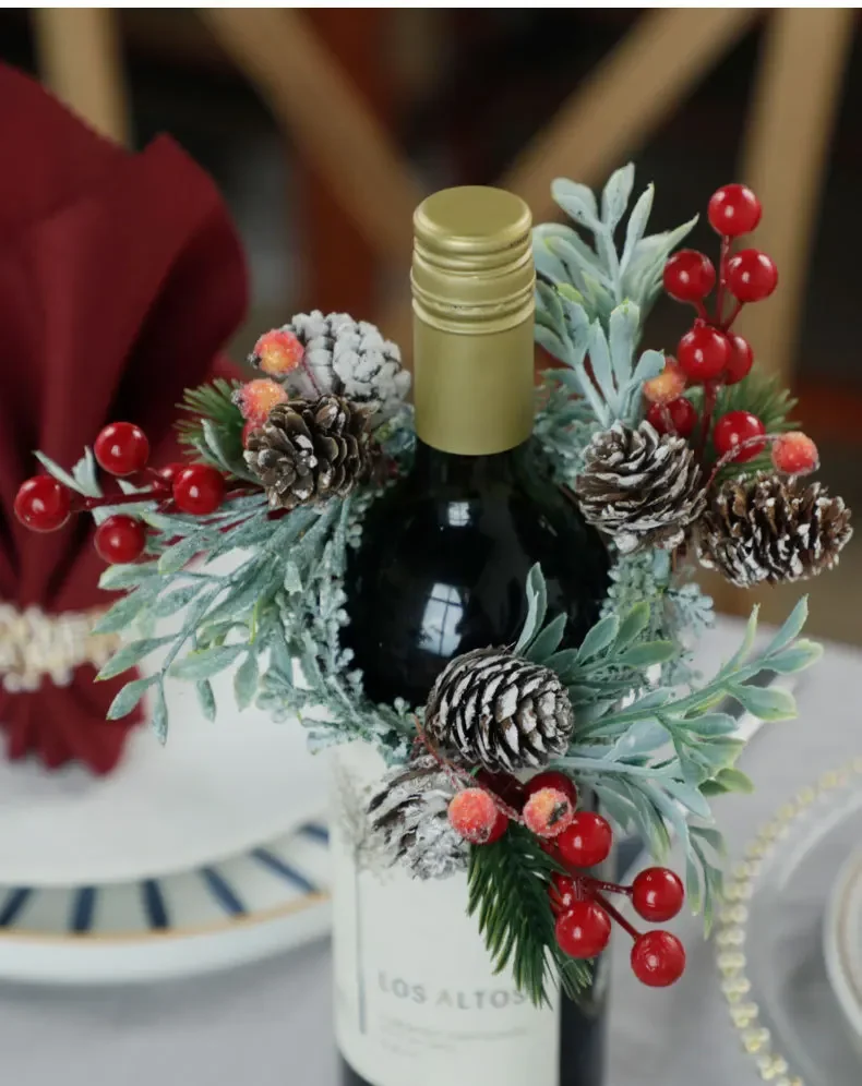 Christmas tabletop pine cones wine bottle wreath candlestick decorating wreath artificial flower travel photos wreaths garlands
Christmas tabletop pine cones wine bottle wreath candlestick decorating wreath artificial flower travel photos wreaths garlands