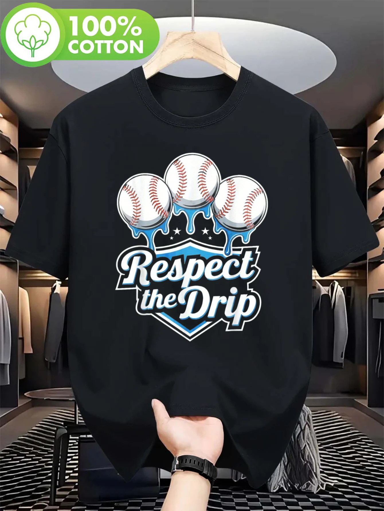 Respect The Drip Baseball Graphic Tee Men's Sportswear Short Sleeve Cotton Casual T-Shirt
Respect The Drip Baseball Graphic Tee Men's Sportswear Short Sleeve Cotton Casual T-Shirt
