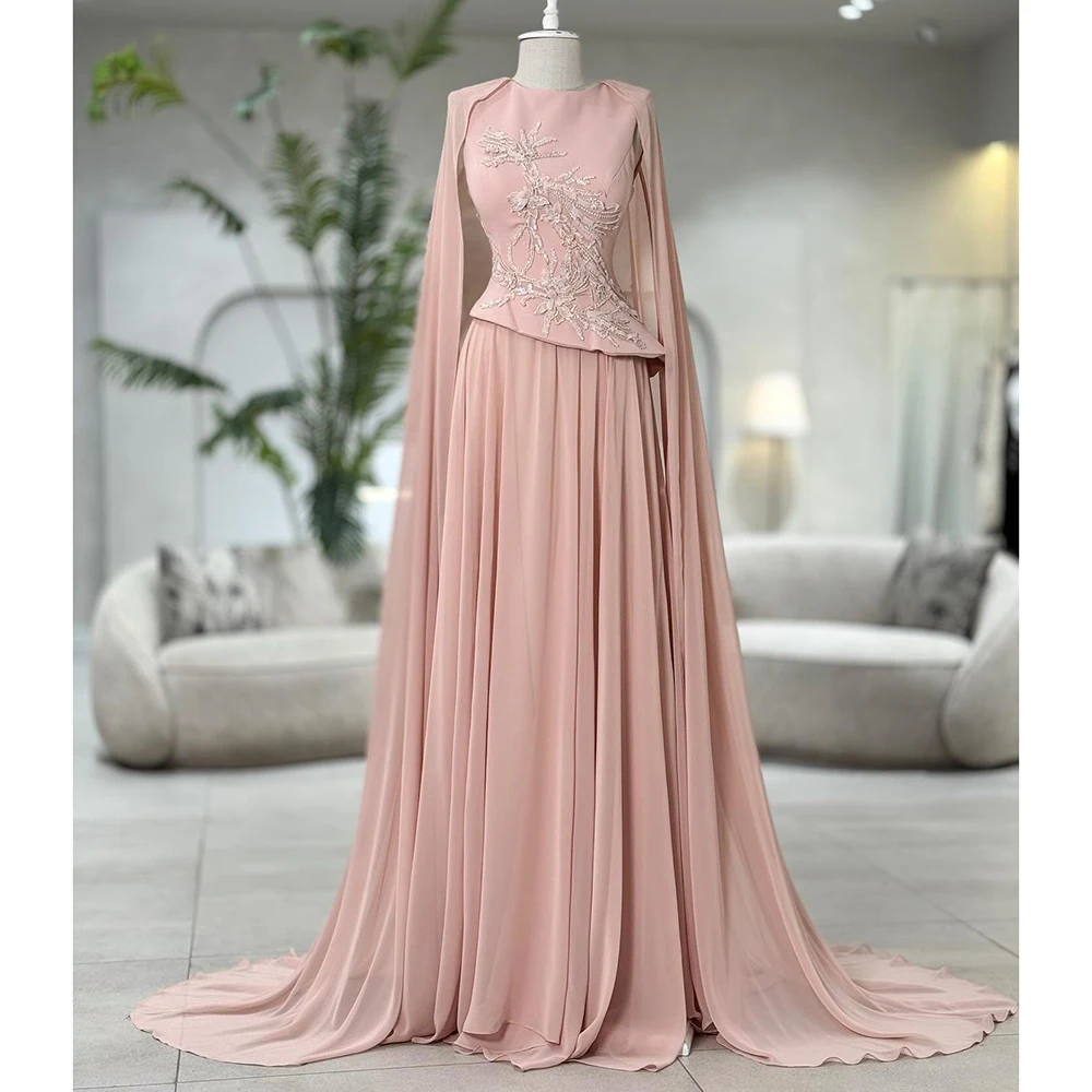 Выполненное на заказ розовое шифоновое драпированное вечернее платье в Дубае с круглым вырезом длиной до пола, накидка с открытой спиной и вышивкой, свадебное платье для выпускного вечера со шлейфом
Выполненное на заказ розовое шифоновое драпированное вечернее платье в Дубае с круглым вырезом длиной до пола, накидка с открытой спиной и вышивкой, свадебное платье для выпускного вечера со шлейфом